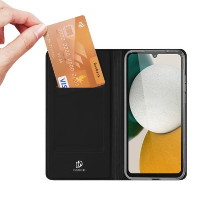 „Dux Ducis“ Skin серии Samsung Galaxy A34 5G (SM-A346E) открываемый чёрный кожаный чехол - книжка | Vacins.lv