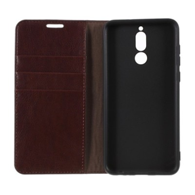„Deluxe“ Leather Huawei Mate 10 Lite brūns ādas atvērams maciņš | Vacins.lv