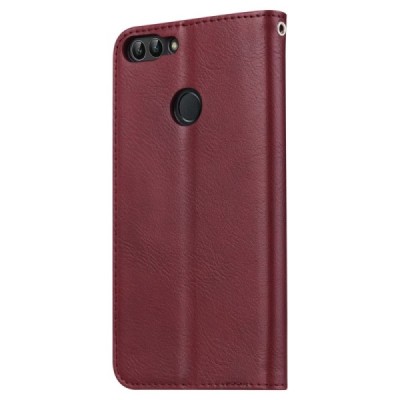 Greznais „Comma“ sērijas ādas atvērams bordo Huawei P smart 2018 (Enjoy 7S) futrālis | Vacins.lv