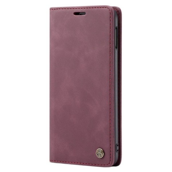 „CaseMe“ Retro solīds atvēramais ādas maciņš - bordo (Galaxy S10e)