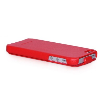 Greznais „HOCO“ Duke sērijas ādas atvērams sarkans Apple iPhone 5S futrālis / Vacins.lv