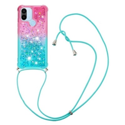 Твердый силиконовый чехол Strap Shine TPU для Xiaomi Redmi A2 (Redmi A1, A2+, A1+), мятного/розового цвета | Vacins.lv