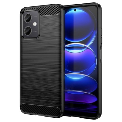 Xiaomi Redmi Note 12 (Poco X5 5G) „Carbon“ твердый силиконовый чехол TPU чёрного цвета | Vacins.lv