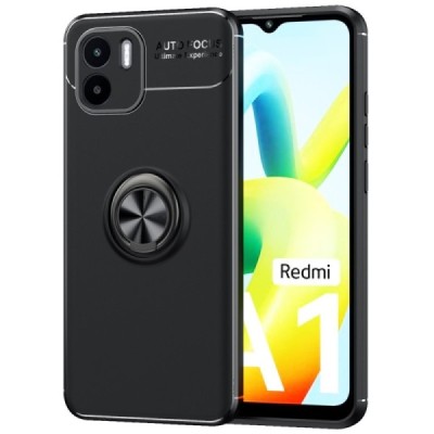 Xiaomi Redmi A2 (Redmi A1) „FOCUS“ Kickstand cieta silikona (TPU) melns apvalks | vacins.lv