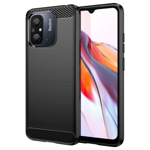 „Carbon“ cieta silikona (TPU) vāciņš - melns (Redmi 12C)