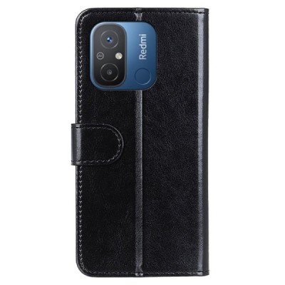 Xiaomi Redmi 12C (11A) открываемый чёрный кожаный чехол - книжка | Vacins.lv