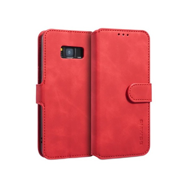 Чехол-книжка „DG.MING“ Retro - красный (Galaxy S8)