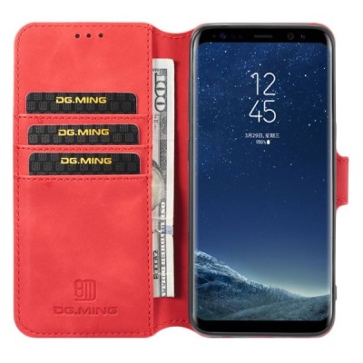 Samsung Galaxy S8 (G950) открываемый красный кожаный чехол - книжка | Vacins.lv