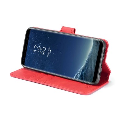 Samsung Galaxy S8 (G950) открываемый красный кожаный чехол - книжка | Vacins.lv