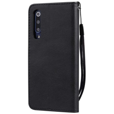 Xiaomi Mi 9 SE atvēramais ādas melns retro maciņš (maks) | Vacins.lv