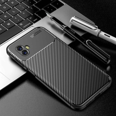 Samsung Galaxy Xcover 6 Pro (G736) „Fiber“ cieta silikona (TPU) melns apvalks | vacins.lv
