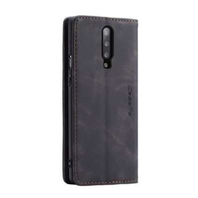 OnePlus 7 Pro CaseMe Retro открываемый чёрный кожаный чехол - книжка | Vacins.lv