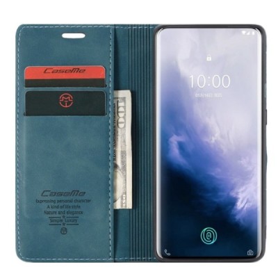 OnePlus 7 Pro CaseMe Retro открываемый зелёный кожаный чехол - книжка | Vacins.lv