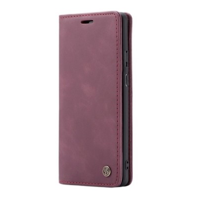 OnePlus 7 Pro CaseMe Retro solīds atvēramais ādas bordo maciņš - maks | Vacins.lv