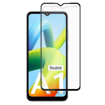 Xiaomi Redmi A2 (Redmi A1) „Mocolo“ 2.5D Tempered Glass melns ekrāna aizsargstikls | Vacins.lv