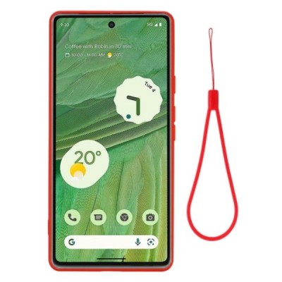 Google Pixel 7A Shell (TPU) твердый силиконовый чехол - красный | Vacins.lv