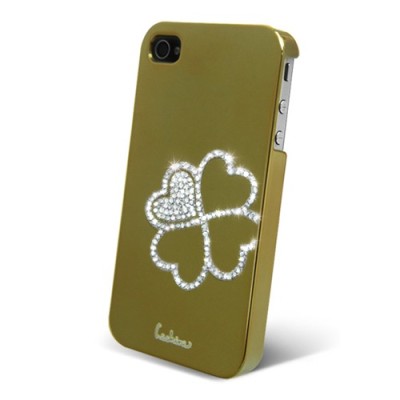„Leshine“ auksinis Apple iPhone 4S dėklas - širdelės (dėkliukas, nugarėlė) / Priedai.lt