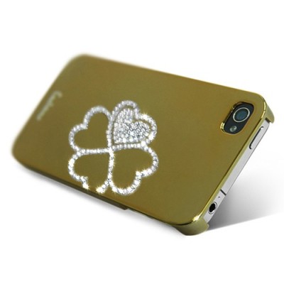 „Leshine“ auksinis Apple iPhone 4S dėklas - širdelės (dėkliukas, nugarėlė) / Priedai.lt