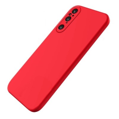 Sony Xperia 1 V „Shell“ cieta silikona (TPU) sarkans apvalks | vacins.lv