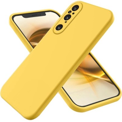 Sony Xperia 1 V „Shell“ cieta silikona (TPU) dzeltens apvalks | vacins.lv