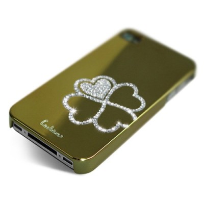 „Leshine“ auksinis Apple iPhone 4S dėklas - širdelės (dėkliukas, nugarėlė) / Priedai.lt