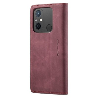 Xiaomi Redmi 12C (11A) CaseMe Retro solīds atvēramais ādas bordo maciņš - maks | Vacins.lv