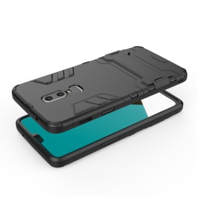 Улучшенная защита OnePlus 6 черный твердый силикон (TPU) и пластиковый чехол | Vacins.lv