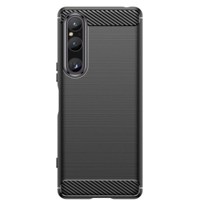 Sony Xperia 1 V „Carbon“ (TPU) твордий, черный силиконовый чехол | Vacins.lv