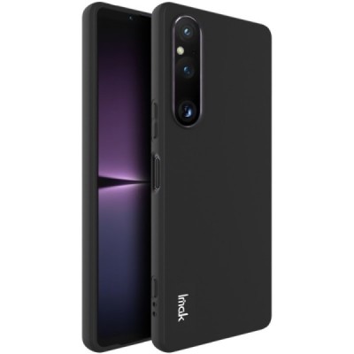 Sony Xperia 1 V „Imak“ cieta silikona (TPU) melns apvalks | vacins.lv