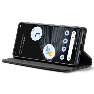 Google Pixel 7 CaseMe Retro открываемый чёрный кожаный чехол - книжка | Vacins.lv