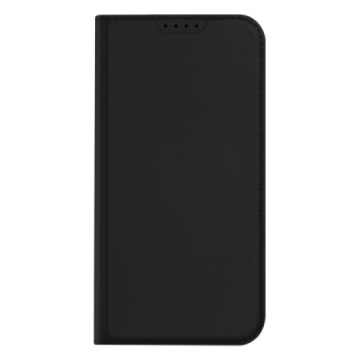 Apple iPhone 15 „Dux Ducis“ Skin sērijas melns ādas atvērams maciņš | Vacins.lv