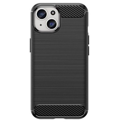 Твердый силиконовый чехол (TPU) для Apple iPhone 15 „Carbon“ - чёрный | Vacins.lv