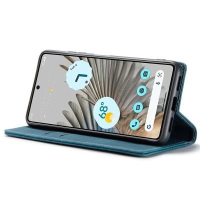 Google Pixel 7 Pro CaseMe Retro открываемый зелёный кожаный чехол - книжка | Vacins.lv