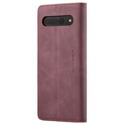 Google Pixel 7 Pro CaseMe Retro открываемый бордовый кожаный чехол - книжка | Vacins.lv