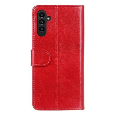 Samsung Galaxy A14 5G (SM-A146B) открываемый красный кожаный чехол - книжка | Vacins.lv
