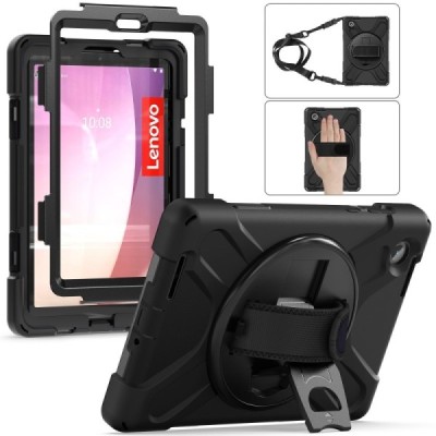 Lenovo Tab M8 8" Gen 4 pastiprinātas aizsardzības melns (360°) apvalks, vaciņš | Vacins.lv