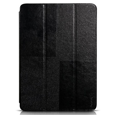 Prabangus „HOCO“ Crystal serijos odinis atverčiamas juodas Samsung Galaxy Tab S 10.5 T805 dėklas / Priedai.lt