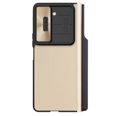Samsung Galaxy Fold5 5G (SM-F946B) роскошный серии Nillkin Qin Pro кожаный чехол-книжка - песочный | Vacins.lv