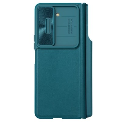 Samsung Galaxy Fold5 5G (SM-F946B) роскошный серии Nillkin Qin Pro кожаный чехол-книжка - зеленый | Vacins.lv