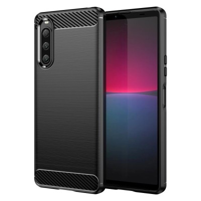 Sony Xperia 10 V „Carbon“ (TPU) твердый силиконовый чехол - чёрный | Vacins.lv