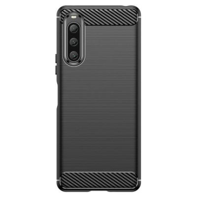 Sony Xperia 10 V „Carbon“ (TPU) твердый силиконовый чехол - чёрный | Vacins.lv