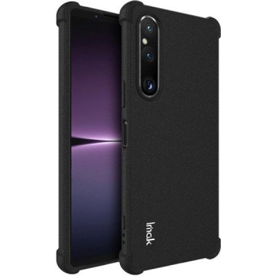 Sony Xperia 1 V Imak pastiprinātas aizsardzības cieta silikona (TPU) melns vāciņš | Vacins.lv