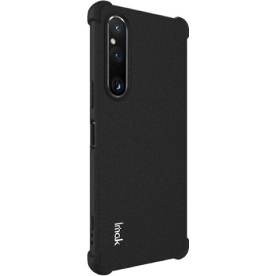 Sony Xperia 1 V Imak pastiprinātas aizsardzības cieta silikona (TPU) melns vāciņš | Vacins.lv