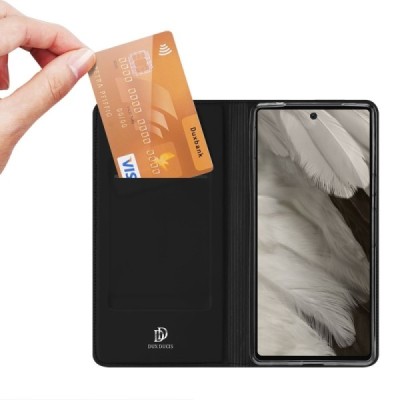 „Dux Ducis“ Skin Google Pixel 7A открываемый чёрный кожаный чехол - книжка | Vacins.lv