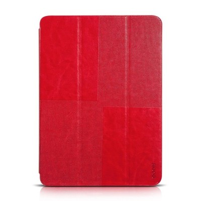 Prabangus „HOCO“ Crystal serijos odinis atverčiamas raudonas Samsung Galaxy Tab S 10.5 T805 dėklas / Priedai.lt