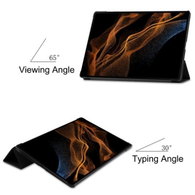 Samsung Galaxy Tab S10 Ultra, S9 Ultra, S8 Ultra atvēramais melns maciņš | Vacins.lv