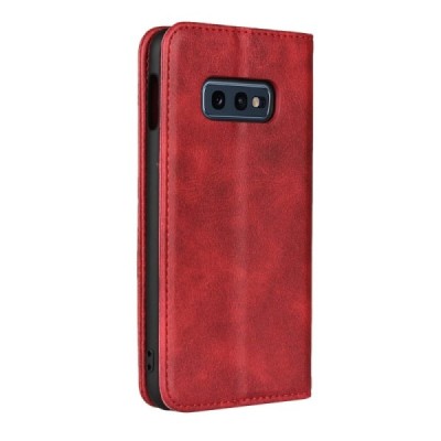 Samsung Galaxy S10e (G970) „Split“ красный кожаный чехол-книжка | Vacins.lv