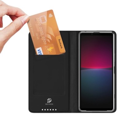 „Dux Ducis“ Skin serijos Sony Xperia 10 V черный кожаный чехол-книжка | Vacins.lv