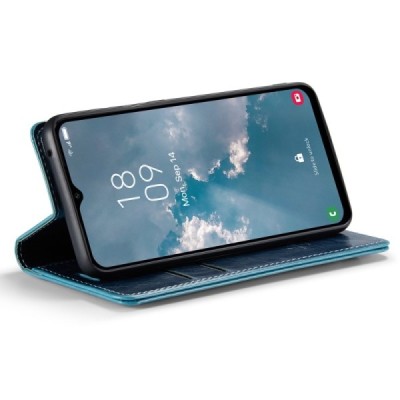 Samsung Galaxy A54 (SM-A546B) „CaseMe“ Leather открываемый синий кожаный чехол - книжка | Vacins.lv