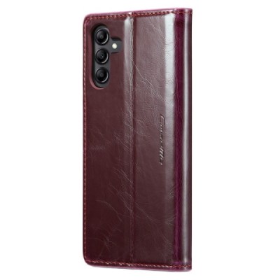 Samsung Galaxy A54 (SM-A546B) „CaseMe“ Leather открываемый бордовый кожаный чехол - книжка | Vacins.lv